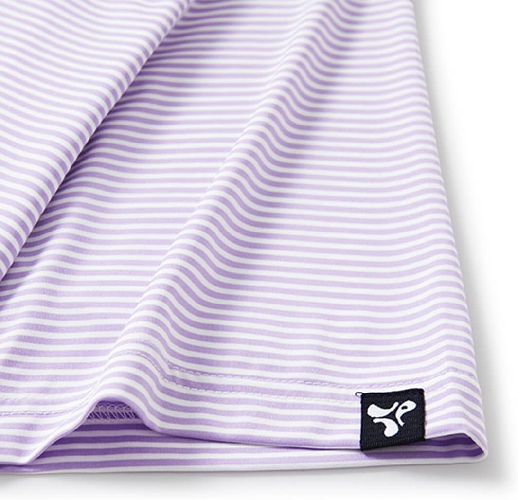 Men' s Golf Shirts Short Sleeve Performance Moisture Wicking Dry Fit Striped Golf Polo Shirts for Men