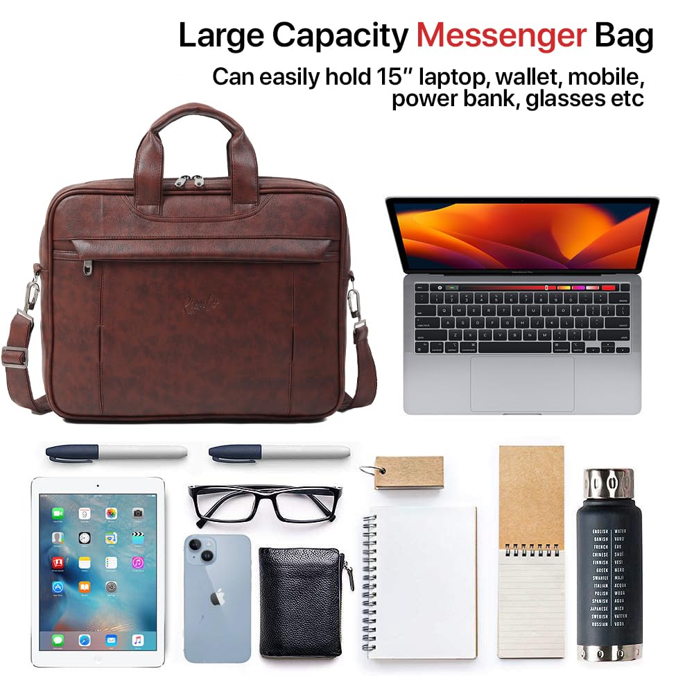 Diwali Sale Rionto Edge Vegan Leather Laptop Bags For Men Office Use Premium Office Bag For Man | Messenger Bag For Man | Supports Laptop Upto 15.6 Inch (Tan) 1 Diwali Sale Rionto Edge Vegan Leather Laptop Bags For Men Office Use Premium Office Bag For Man | Messenger Bag For Man | Supports Laptop Upto 15.6 Inch (Tan)
