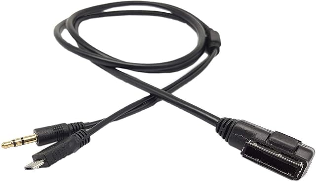 Car Media in AMI MDI to Stereo 3.5mm Audio & Mirco USB Aux Adapter Cable Compatible for Audi A3 A4 A5 A6 S5 A6 A8 Q7 VW Passat Tiguan Touareg