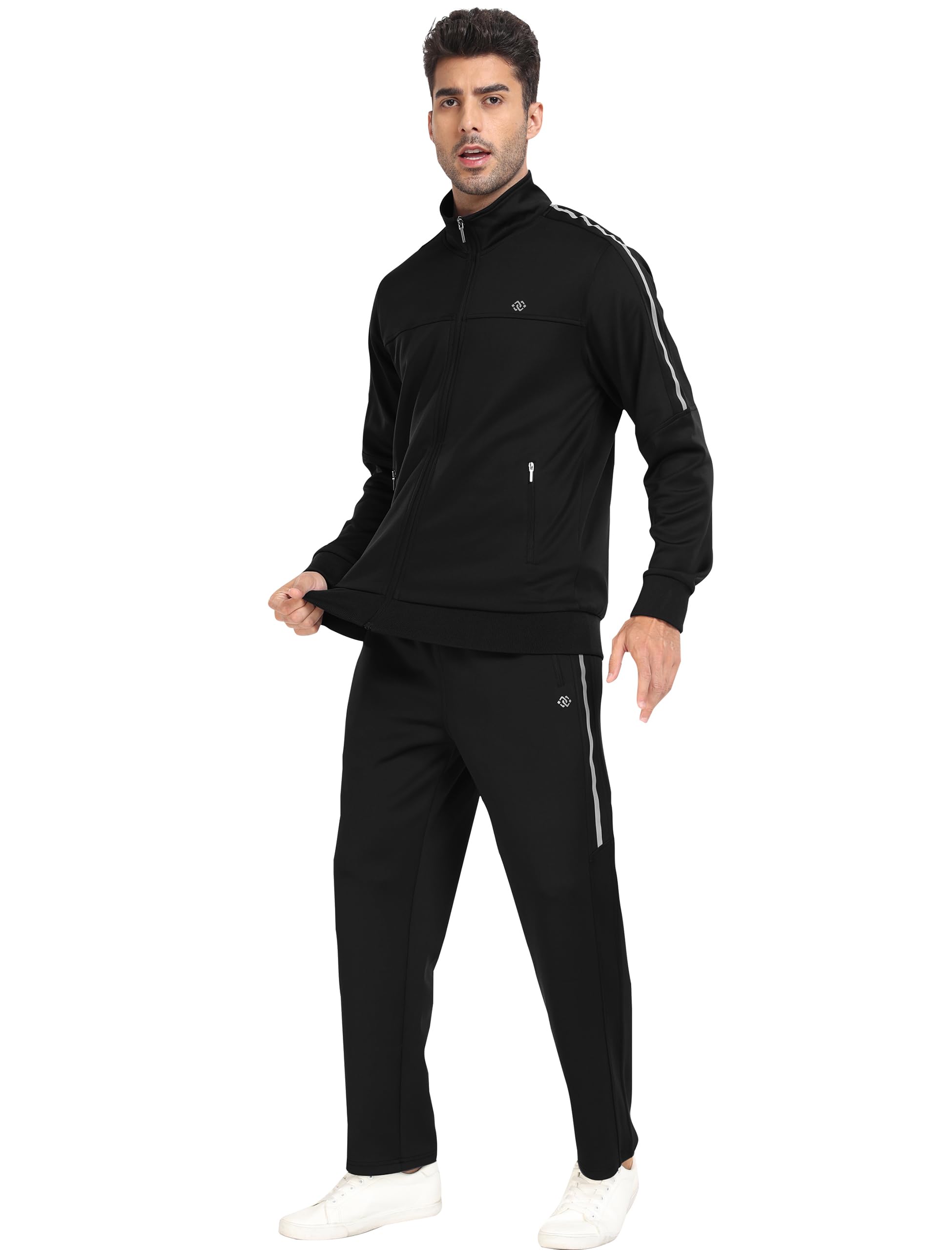 MoFiz Survêtement Hommes Ensemble Sport Jogging Col droit Combinaison de sport avec fermeture éclair