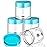 Patelai 4 Pieces Round Wide-mouth Leak Proof Plastic Container Jars with Lids for Travel Storage Makeup Beauty Products Face Creams Oils Salves Ointments DIY Making(2 Ounce,Blue)