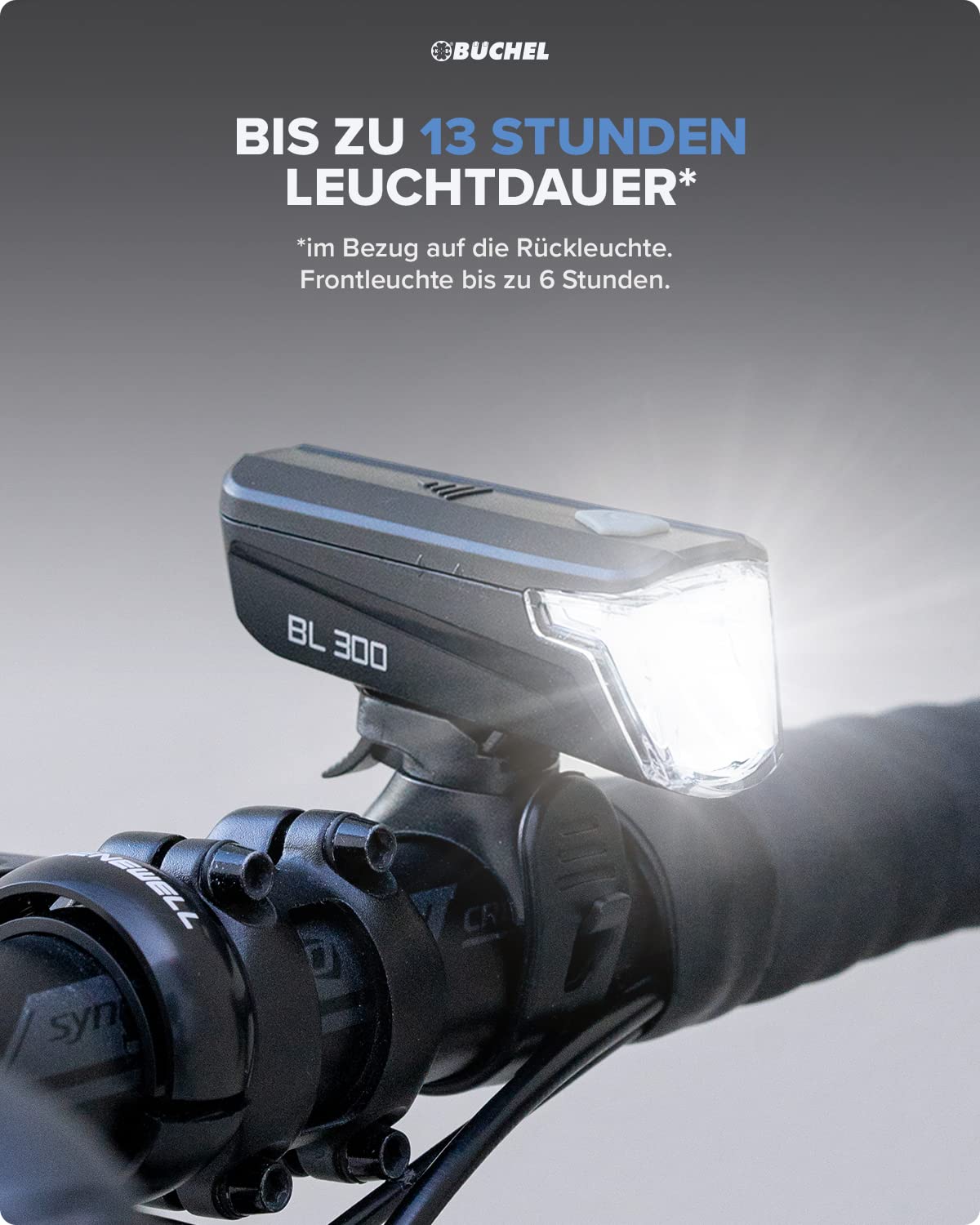 Bchel Fahrradlicht - BL 300 I StVZO zugelassen I Bis zu 13h Leuchtdauer I  30/15 LUX Leuchtstrke - Inkl. Batterien I fahrrad lichter led set,  fahrradlicht vorne fahrradlicht set, Schwarz : Amazon.de: Sport & Freizeit