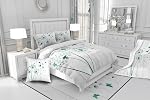 Dandelion Art Bedding Set Queen,Green Butterflies Comforter Cover for Boys Girls,Kids Farmhouse Wood Duvet Cover Set Vintage Flowers Bedspread Cover Teens Bedroom Decor Bed Collection(No Comforter)