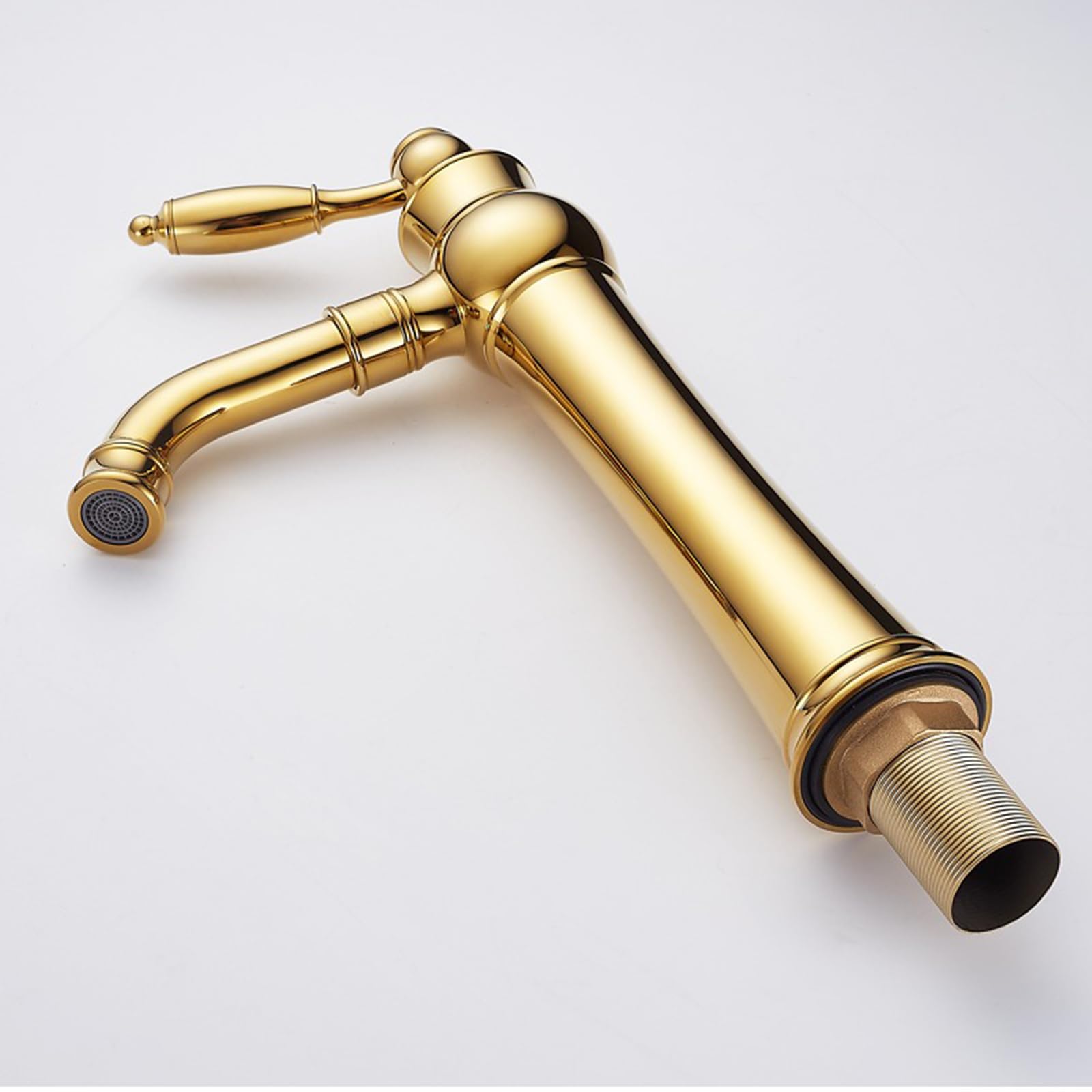 Grifo de Lavabo Vintage Monomando para baño, Giratorio, 1 Orificio, Agua Caliente y fría, Cromado