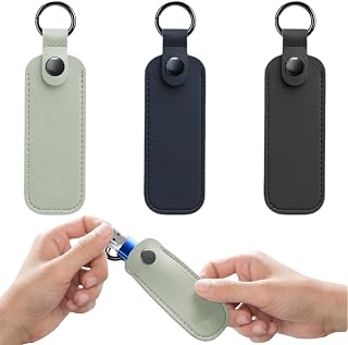 3-Pack Leather Flash Drive Cases, USB Stick Protective Sleeves for Storage & Protection