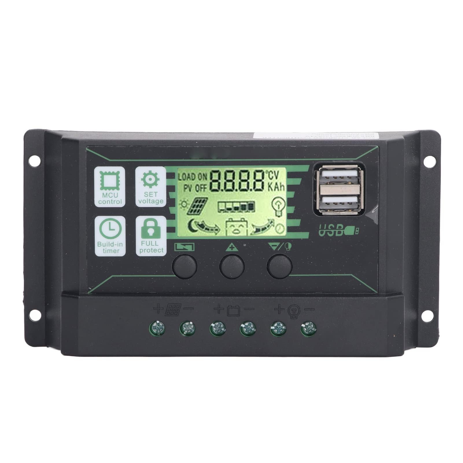 Hilitand 100A 12V 24V LCD Solar Charge Controller, PWM, 3-Stage Charging, USB Output, Multifunction, Open AGM GEL Batteries, PWM Solar Charge Controller-image-31