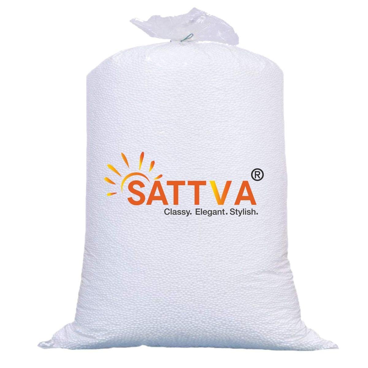 SATTVA Bean Bag Refill Pack 2 KG for Bean Bag, Sofa, Pouffes | High Density Beans Fillers for Bean Bags | (White) (Sold only for Bean Bag Refilling Purposes, not to be Used Loose in Any Other Form)