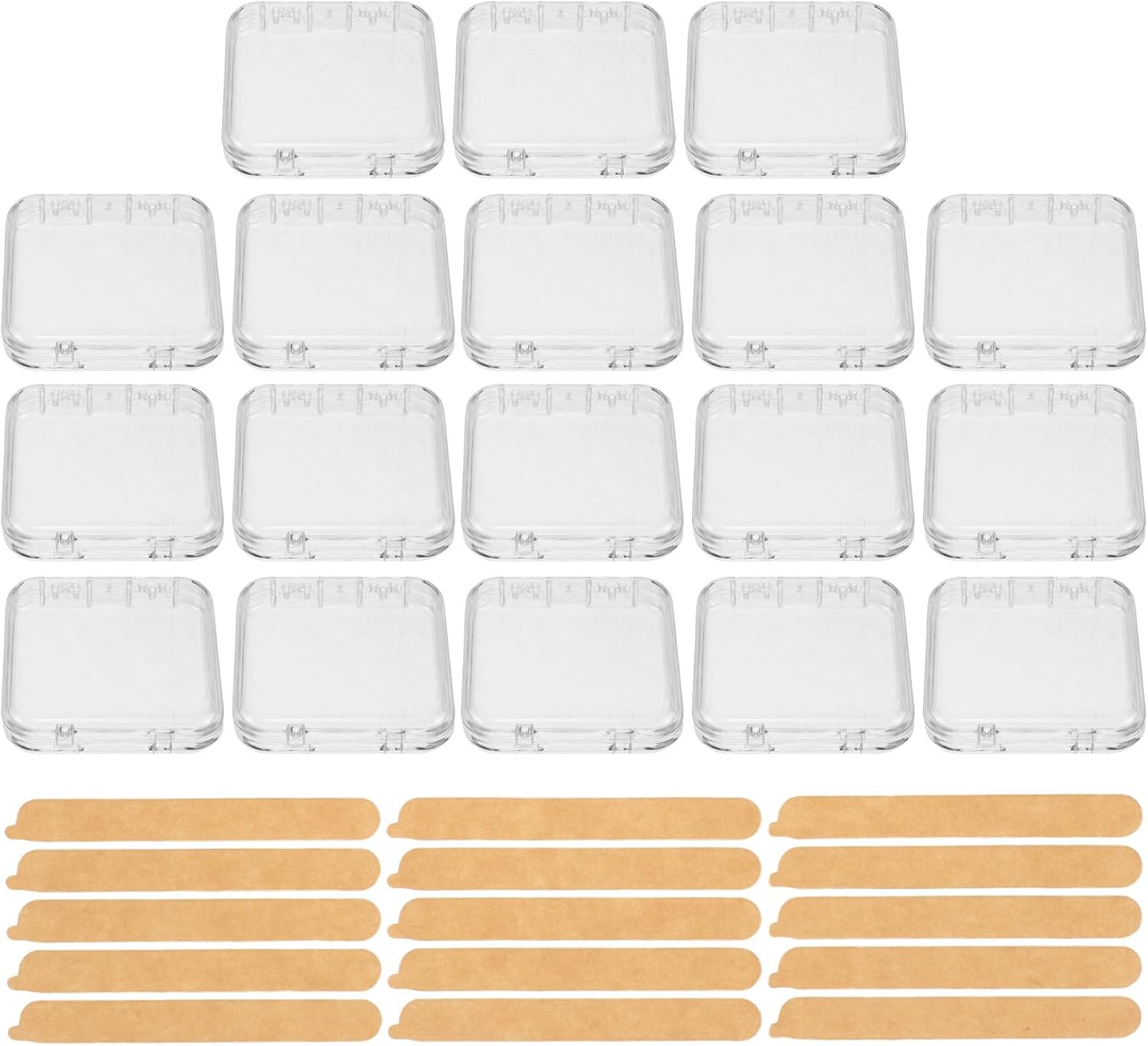18pcs Press on Nails Storage Organizer with Acrylic Lid and Thickened Hard Plastic Frame Clear Visibility Nail Storage Case for Home