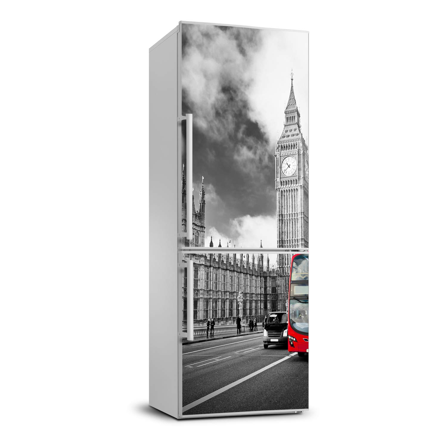 Vinilo Adhesivo para Nevera de 70x190 cm con Diseño de Big Ben Londres 1