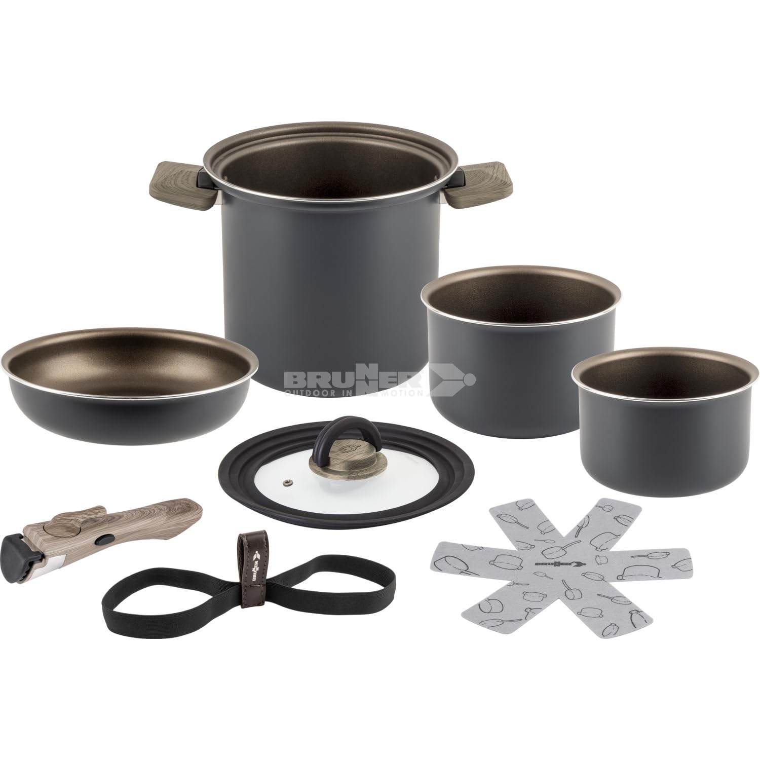BRUNNER TORRALTA Ø 18cm Set PENTOLE SALVASPAZIO per Camper E Barche