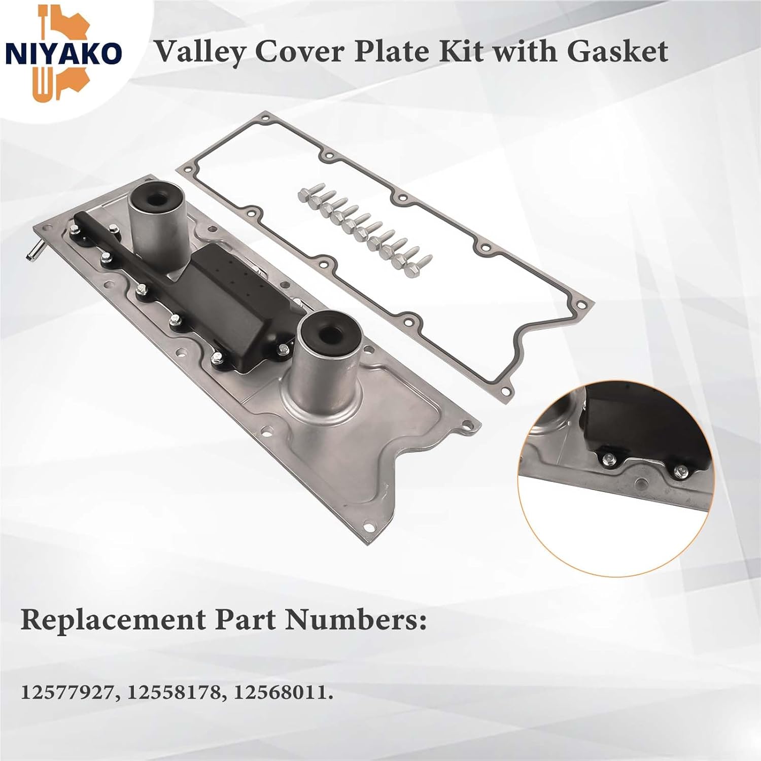 Valley Cover Plate Kit with Gasket Replacement# 12577927 Fit Chevy Corvette CTS-V Pontiac GTO LS1 LS6