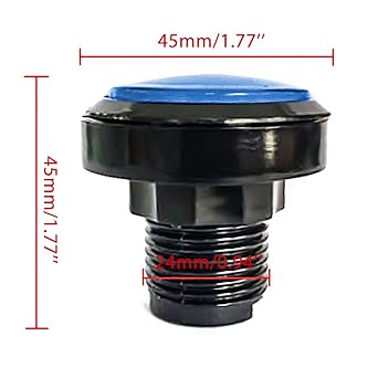 Push Button Micro Switch 46mm Round DC 12V LED Illuminated for Arcade Video Games 2Pcs Blue