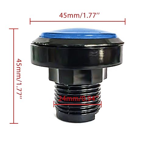 Push Button Micro Switch 46mm Round DC 12V LED Illuminated for Arcade Video Games 2Pcs Blue