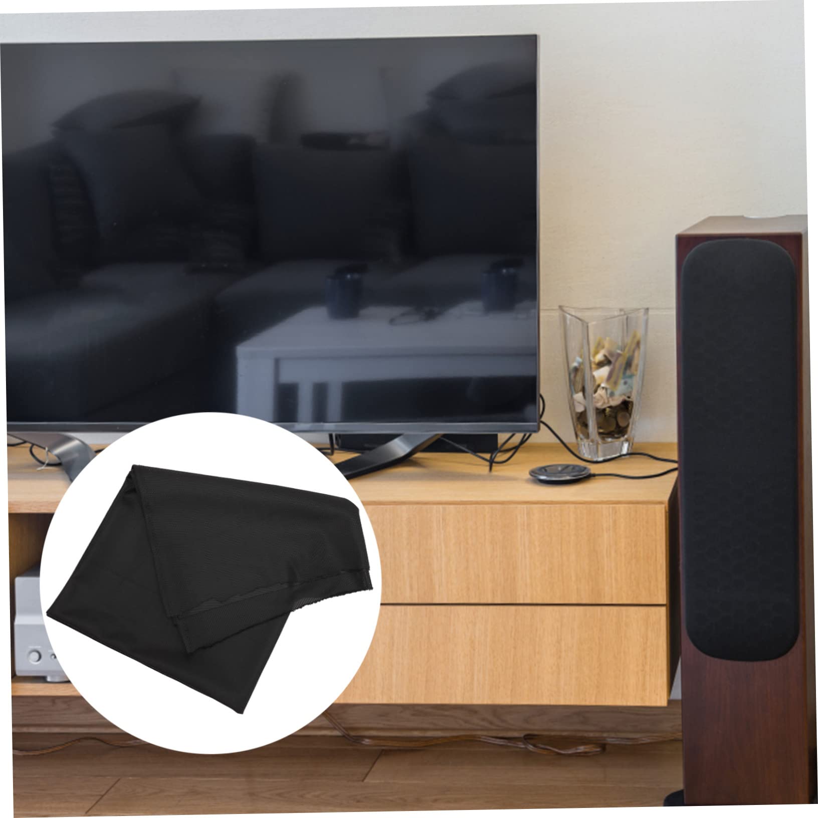 Housoutil Mesh Fabric for Speaker Repair Black Speaker Grill Cover Mesh Breathable Protective Grille Cloth Stage Speakers