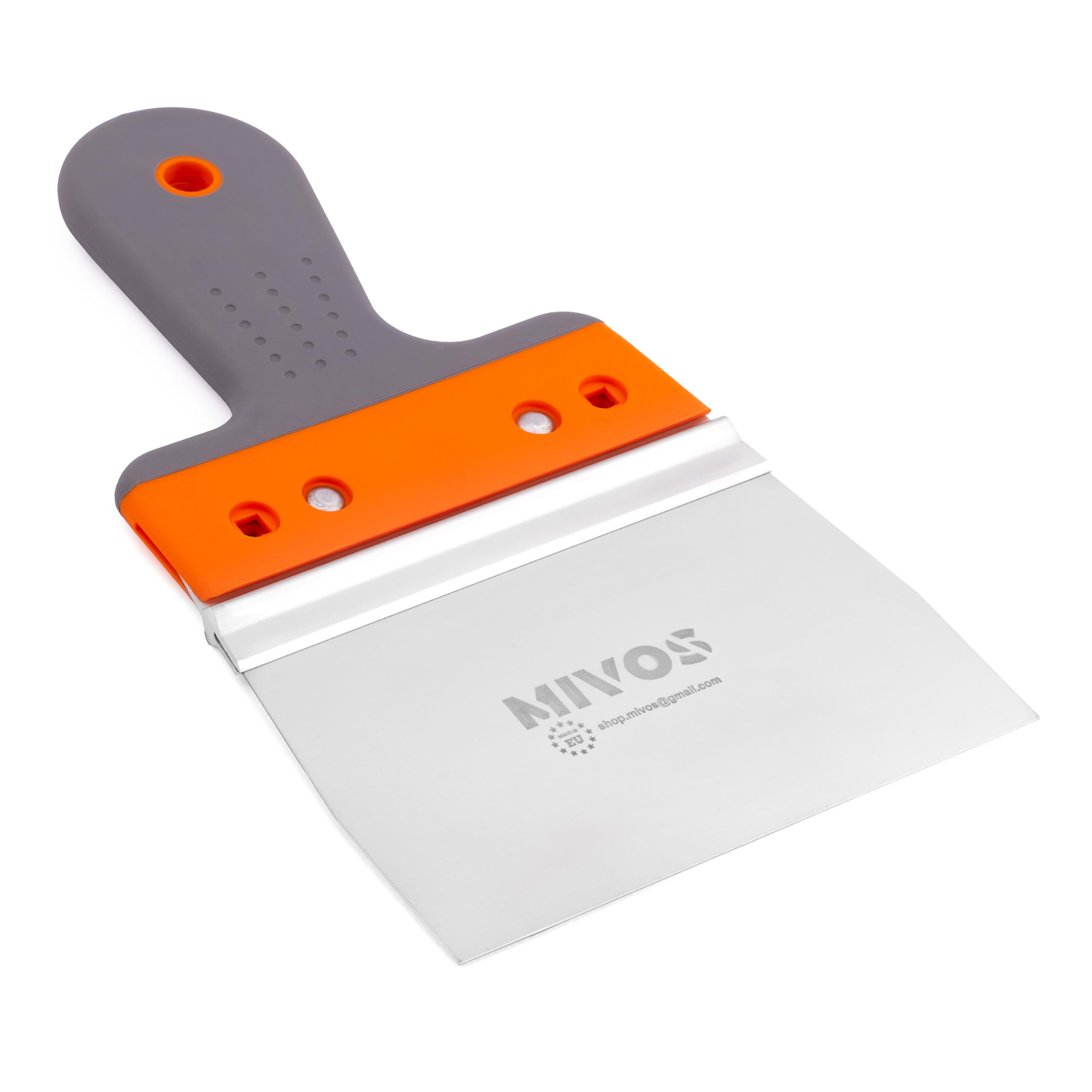 Mivos 5 x Profi Glättspachtel aus Edelstahl - Flächenspachteln mit Blattbreiten von 150 bis 550 mm - Breitspachteln-Set mit 90 mm Klingenlänge - Fassadenspachtel mit Aluhalter - Made in EU