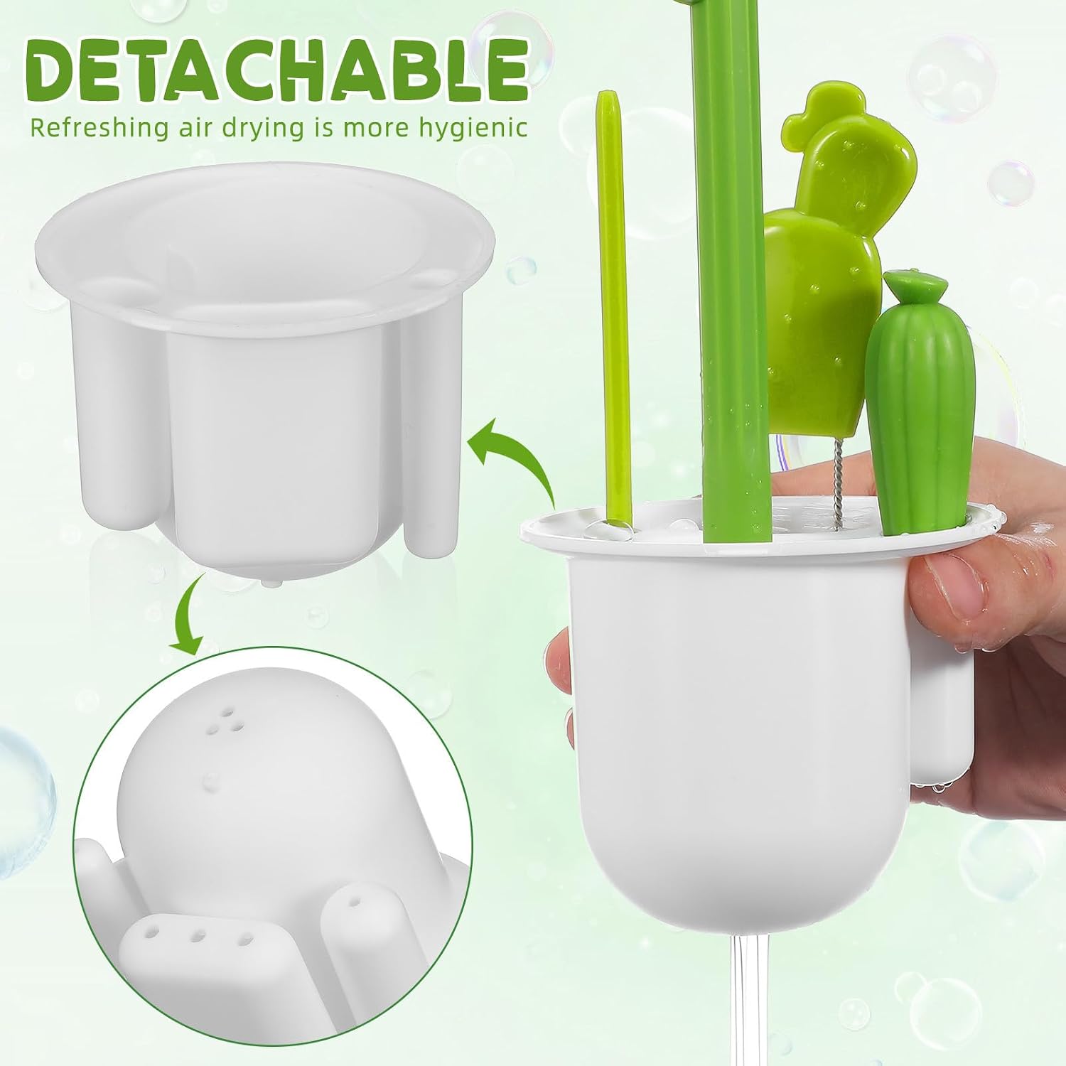 Multi Function Cactus Bottle Brush Set for Milk Bottles and Glasses