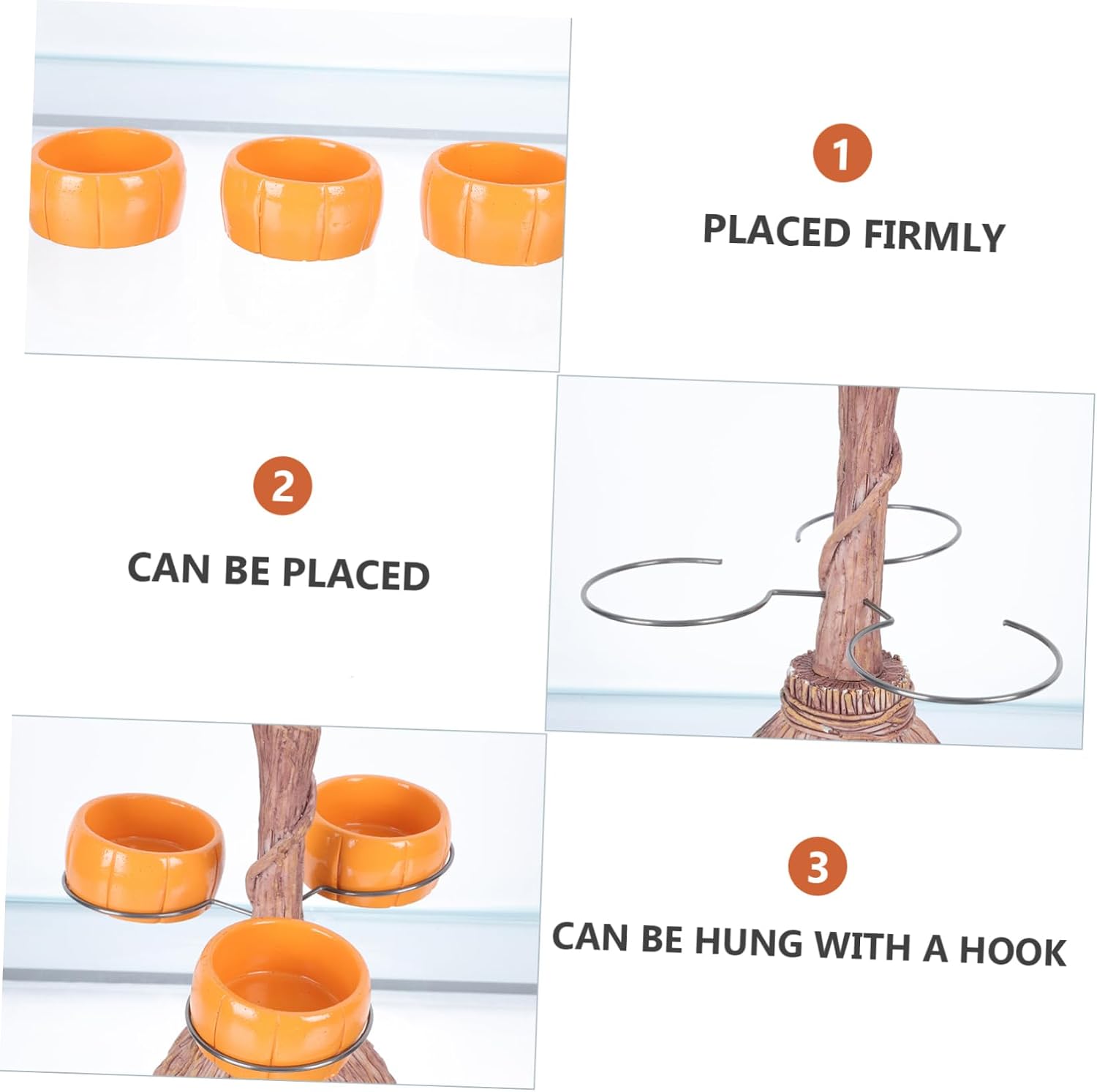 LABRIMP 1set Halloween Broomstick Snack Stand Pumpkin Bowl Holder for Party Supplies Creative Decor for Halloween Buffets and Events of Cup Snack Racks