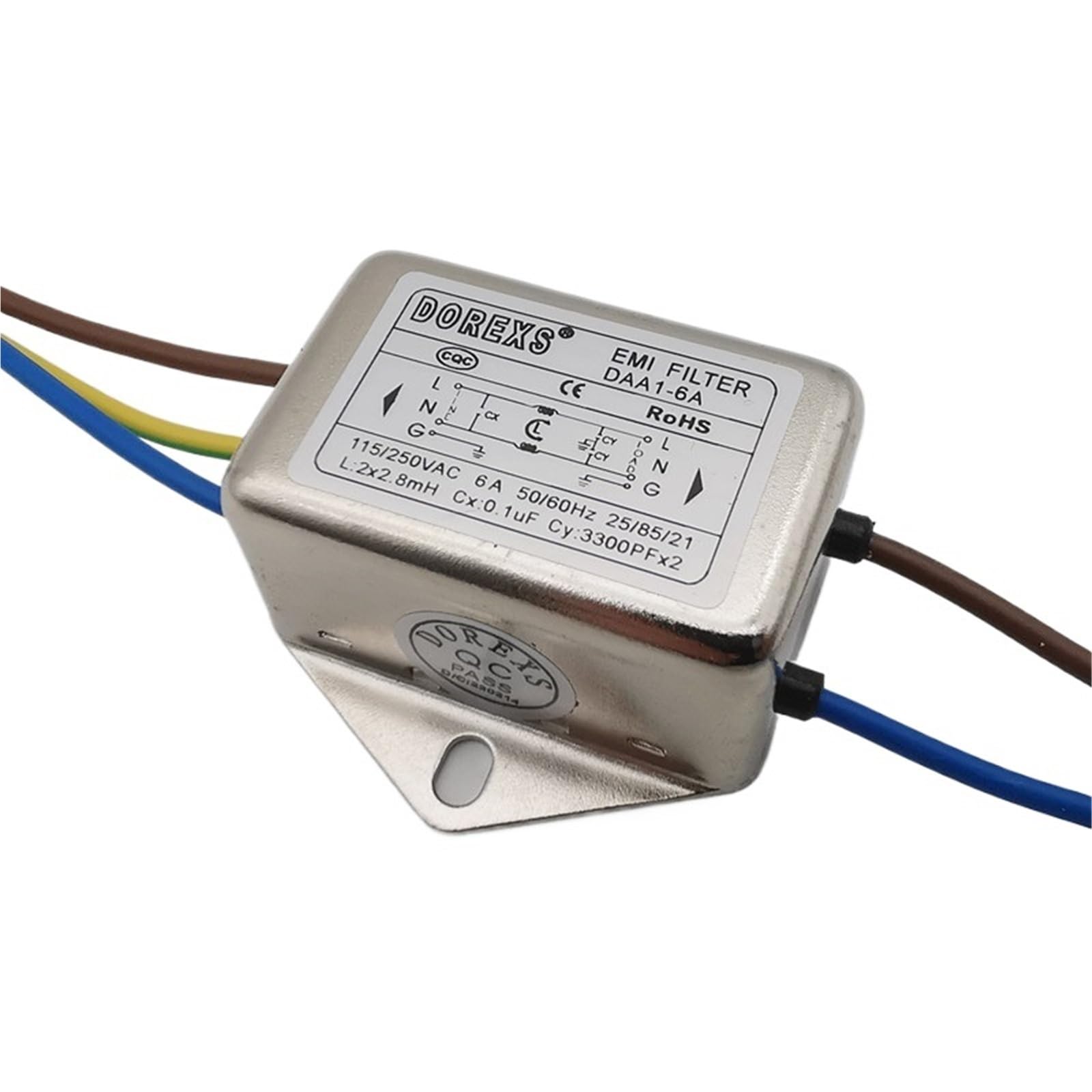 Filtre de Puissance EMI monophasé DAA1-6A, purificateur électromagnétique Anti-interférence 220V 6A(DAA1-6A Same Direction)