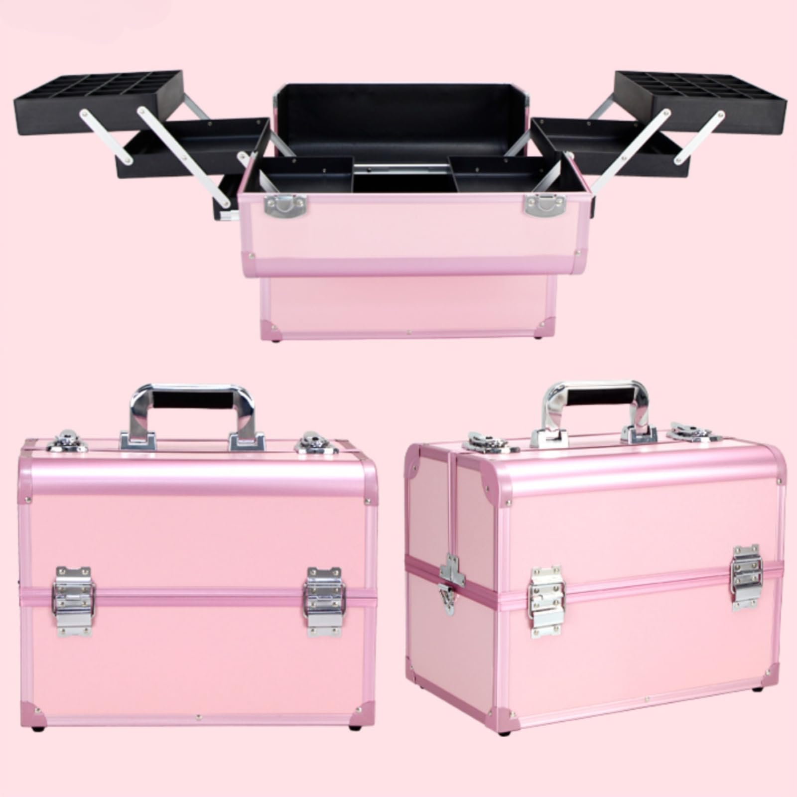 predolo Valigetta Trucco Rigida Portatile Beauty Case con Scomparti da Organizzatore per Estetiste,
