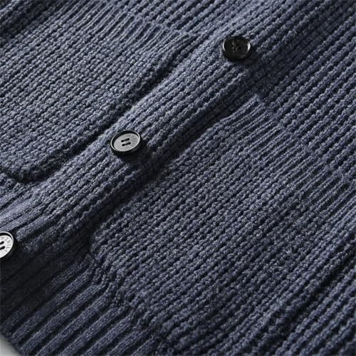 Men's Cardigan Sweater Slim Fit Knitted Ted Button Up Wool with Pockets Kitting Sweatercoat3