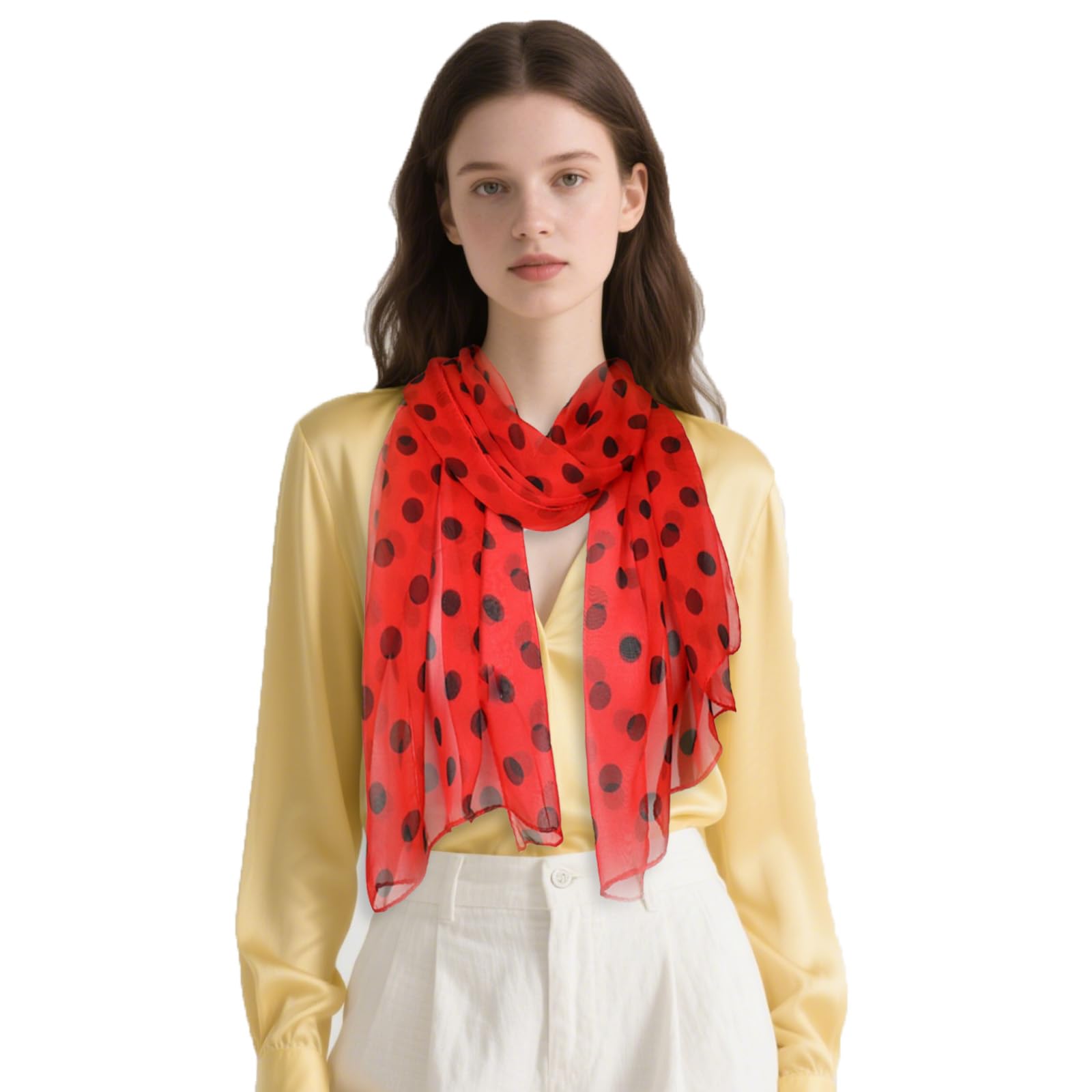 FAIRYGATE Pañuelos para el cuello para mujer de gasa, bufanda de seda ligera, bufandas de verano modernas y elegantes para mujeres 63 x 20 Inch