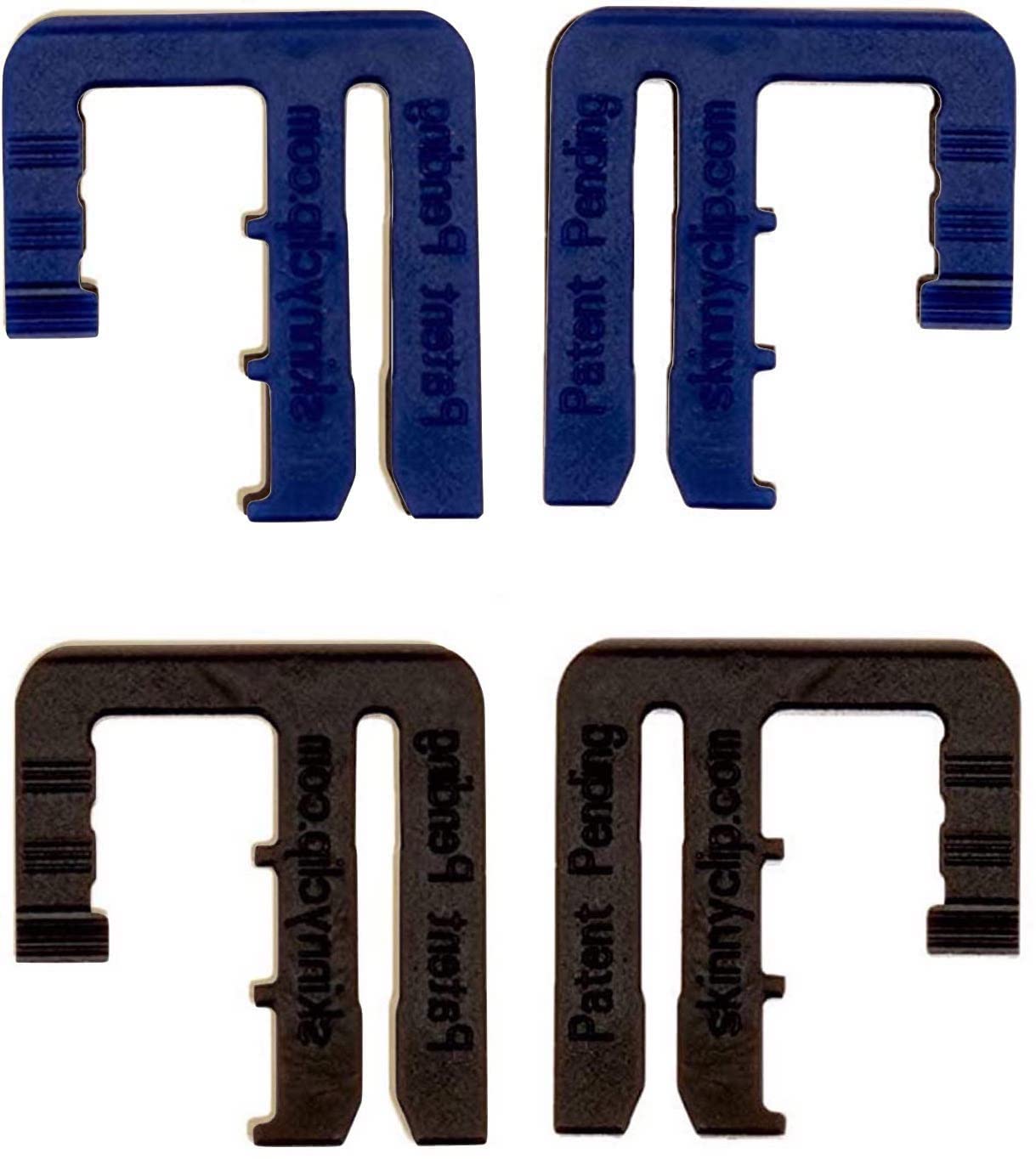 Skinny Clip Unisex 2 Black 2 Blue Waistband Tightener - Replace Belts For Women & Men - Hold Up Your Pants - Waist Cinch Clip - 4 Pack, One Size