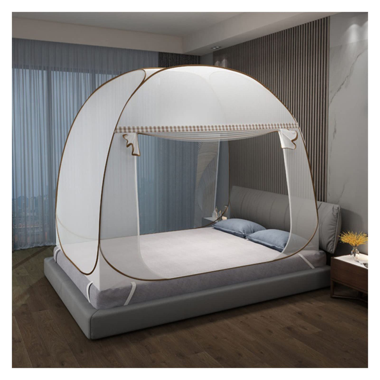 DXTFDHB Pop Up Bed Net Tent Bed Canopy for Bedroom and Outdoor Trip,Easy to Install and Wash for Twin to King Size Bed(C,1.2m x 1.9m x 1.5m)