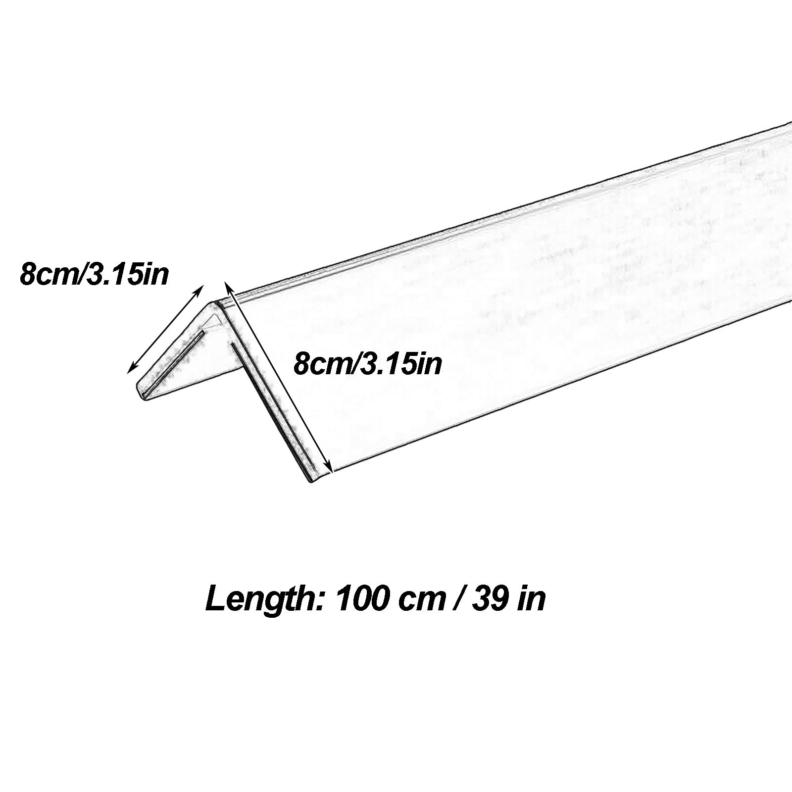 Perfiles De PVC para Escaleras, Perfil Angular PVC, Protectores de Bordes, Esquineras Cantoneras, Topes Autoadhesivos, Fáciles de Aplicar, Sin Herramientas, 2 Unidades(White,8x8 cm/3.15x3.15 in)