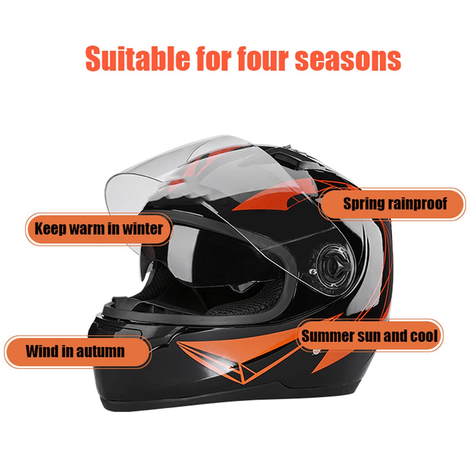 Motorrad Helm Integralhelme ECE 22-05 Genehmigt für Erwachsene Männer Women Motorradhelm Street Helm Geeignet für alle Jahreszeiten A,L=54-60CM Auto & Motorrad