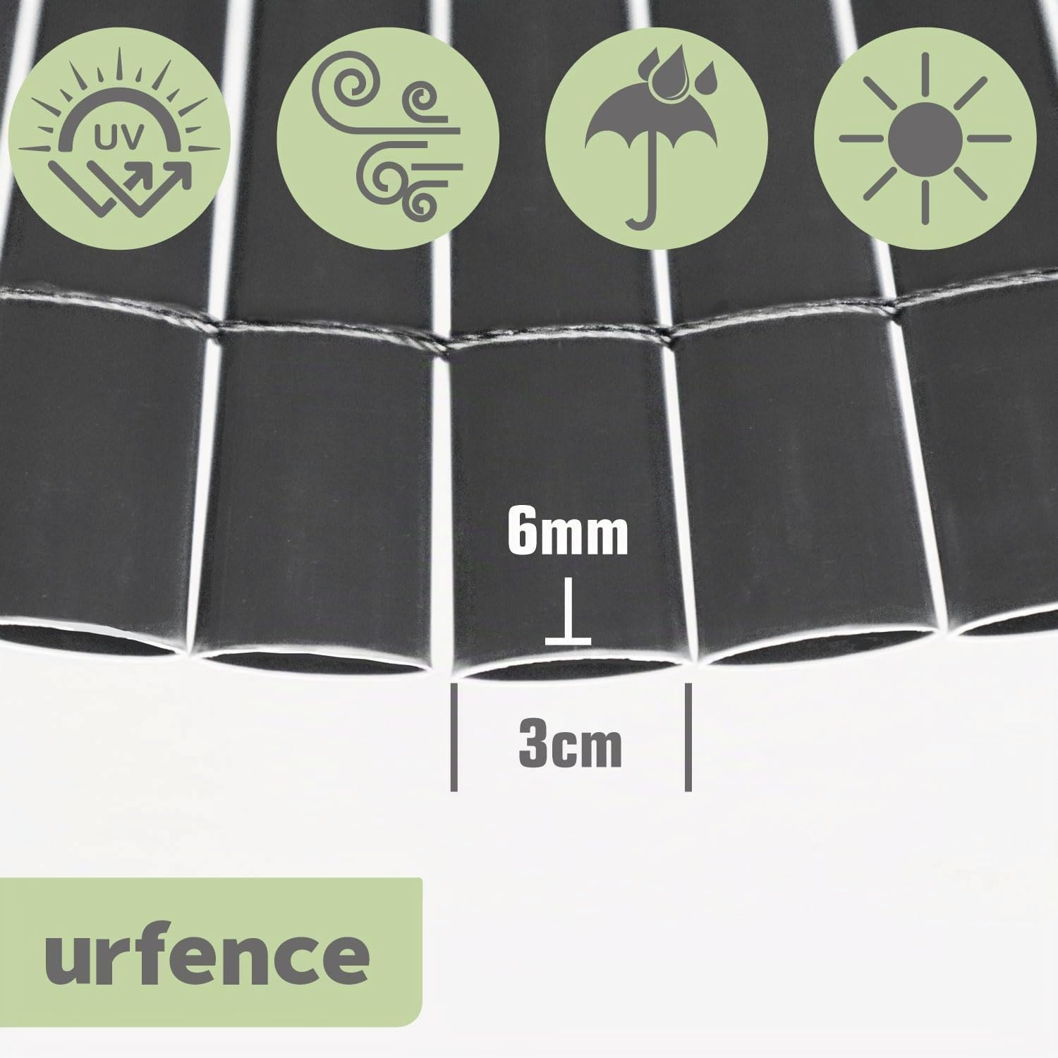 UrFence 100x600 Frangivista Balcone Ringhiera - Canniccio PVC - Oscurante Recinzione Giardino - Frangivento da Esterno - Frangivista per Recinzione Giardino Recinzione di Plastica Separatore Terrazzo