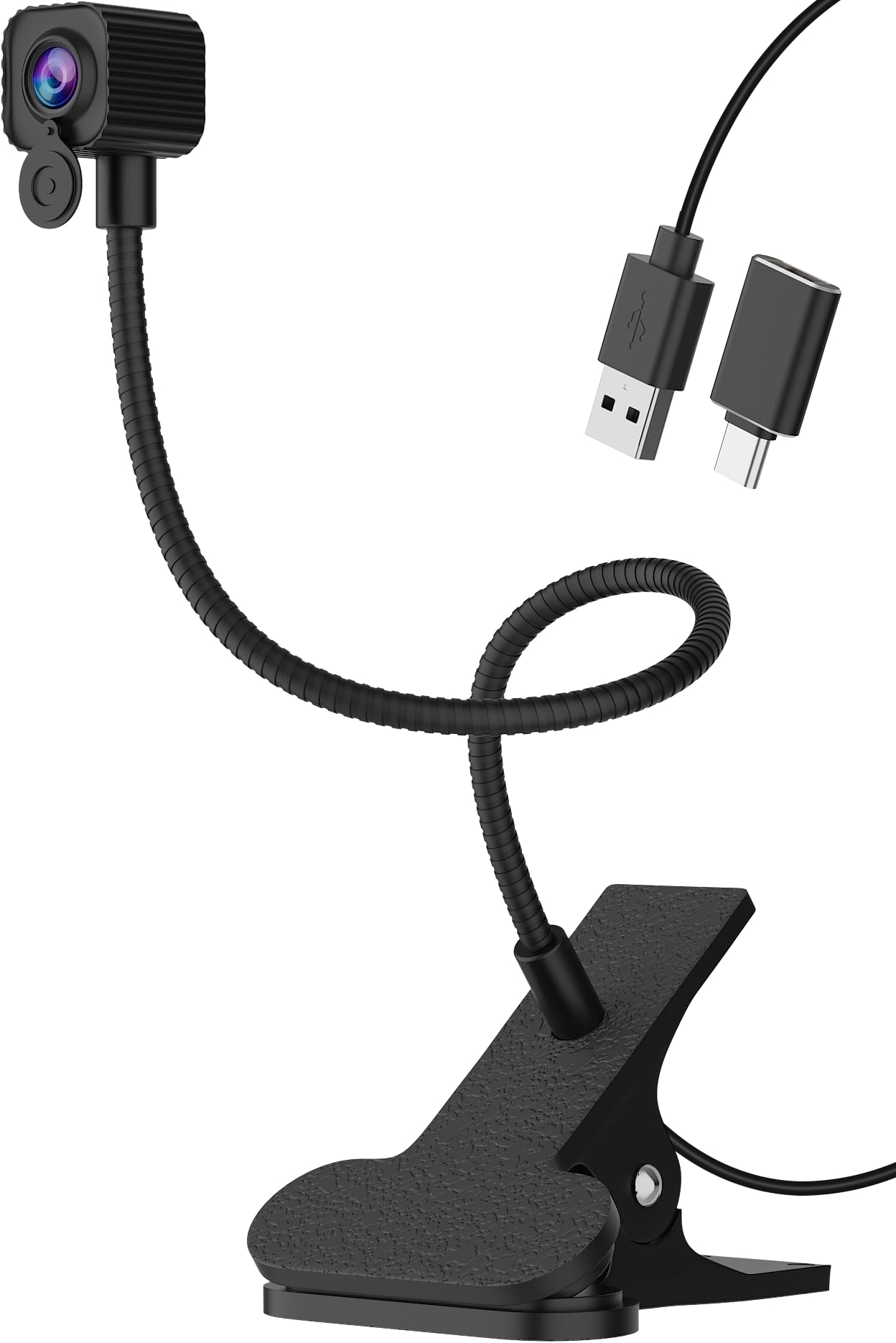 4k center screen webcam with microphone, autofocus 4k middle screen webcam usb type-c/a adapter plug&play, eye level camera