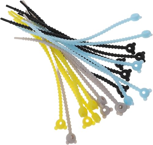 Miniatura 1 de 20Pcs Reusable Silicone Cord Wraps Cute Data Cable Organizer for Desktop Mixed Styles for Charging Cords Headphones and USB Cables Tidy Up Your Space