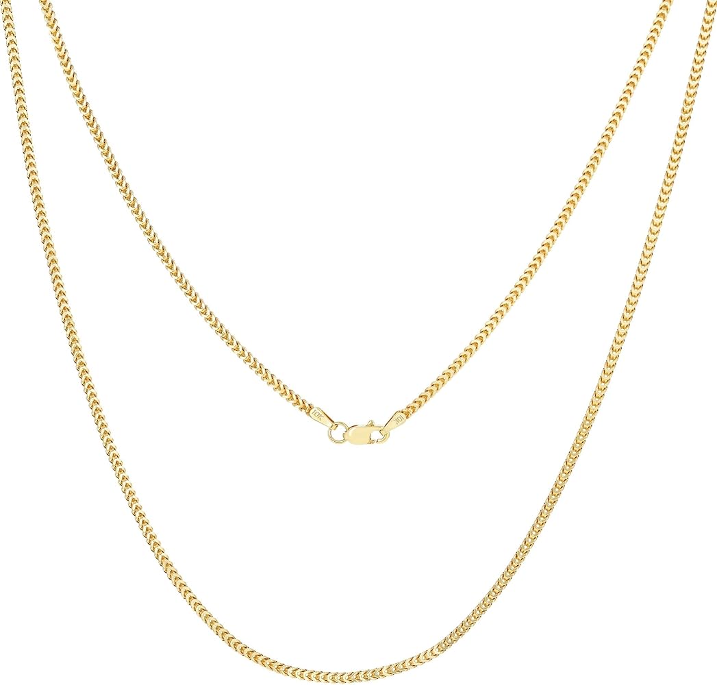 Amazon.com: Nuragold 10k Real Yellow Gold Franco Square 2mm Box