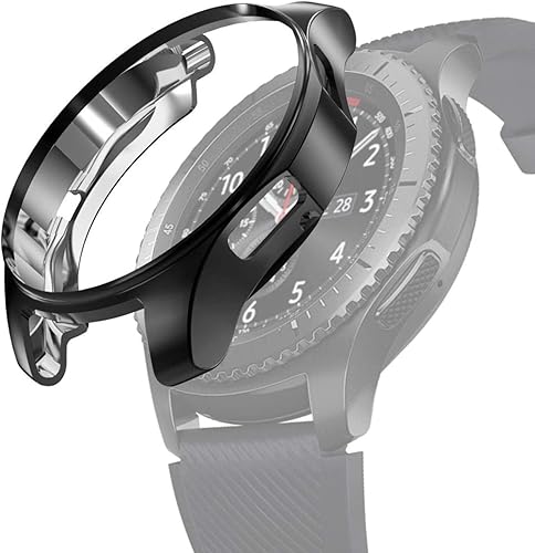 Miniatura 3 de RKJJ AYD - Carcasa chapada en TPU a prueba de golpes para Samsung Gear S3 Frontier Smartwatch de 1.811 in (color negro)