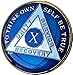 10 Year Midnight Blue AA Alcoholics Anonymous Medallion Chip Tri Plate Gold & Nickel Plated Serenity Prayer