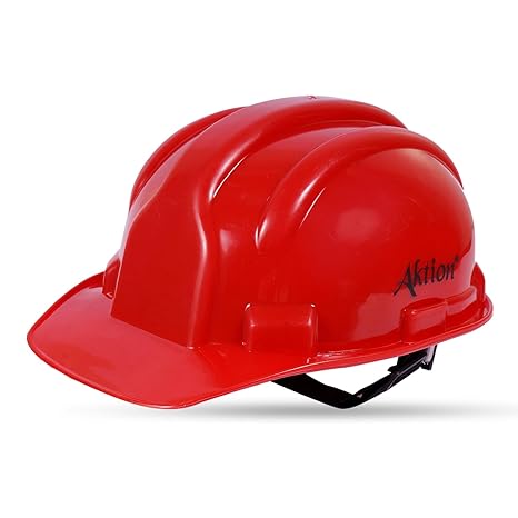 Aktion AK H02_WHT Safety Helmets Rachet Type, Color: Red, Pack of 10, IS 2925:1984