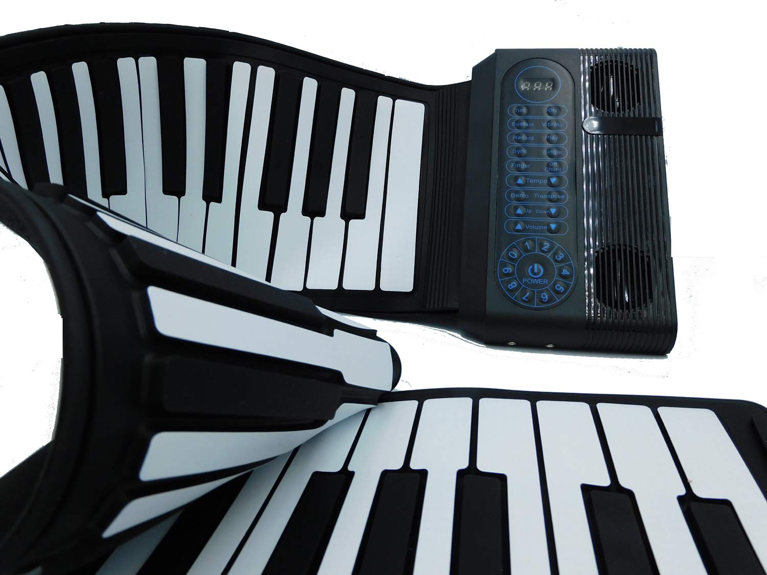 Teclado Piano plegable electrónico – 61 teclas con teclas recargables, Instrumentos Musicales