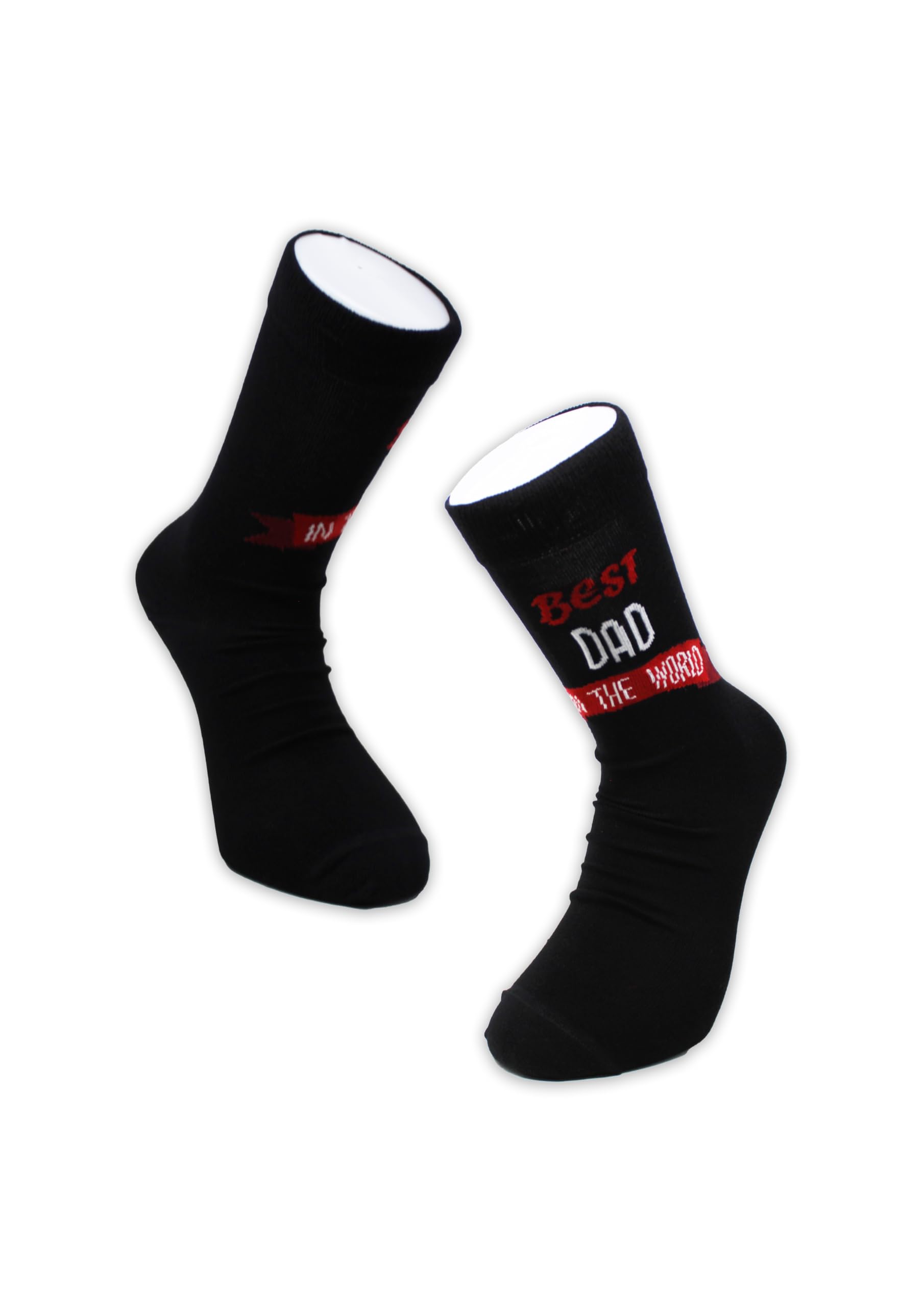 Budget Gifts Men's Black Best Dad In The World 1 Pair Of Bamboo Socks Gift Boxed Uk Size 6-11