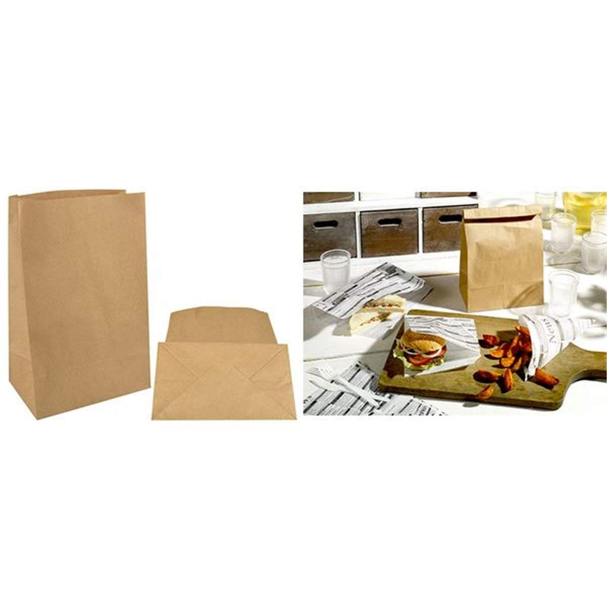 Bolsas de papel Papstar ecológicas con fondo plano kraft para envasar alimentos a granel