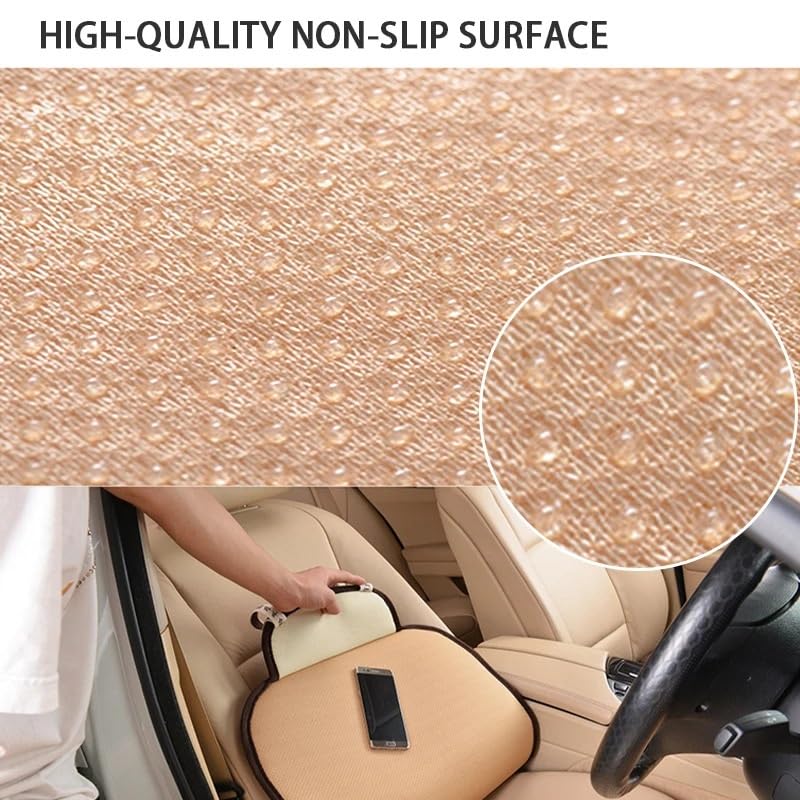 auto-accessoires Winter Pluche Autostoelhoes Warme Zachte Autostoelkussen Antislip Stoelbeschermer Pad Universeel Voor De Meeste Automodellen stoelhoezen(Beige Front 1 pc