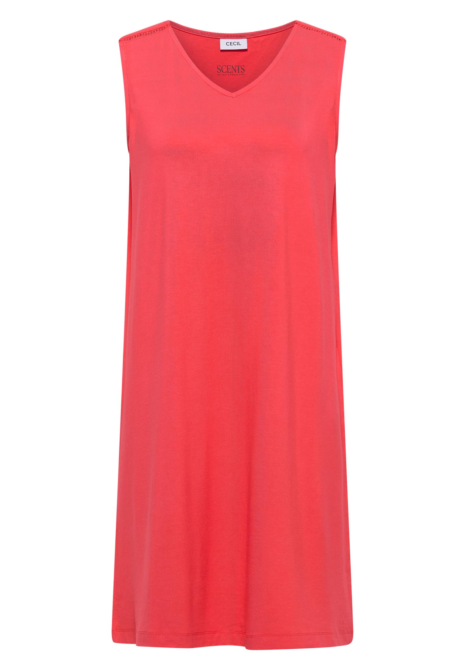 Cecil Damen 1409414 Knielanges Jerseykleid mit V-Neck (1er Pack)