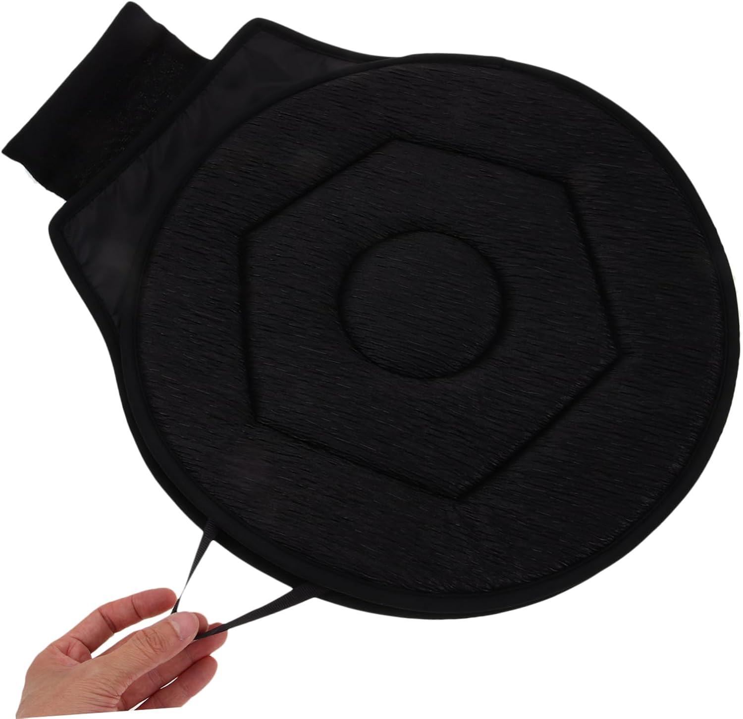 Gatuida 360degree Rotating Car Seat Cushion Non-Slip Swivel Seat Pad for Comfortable Seating Thickened Cloth Design for Seniors and Pregnant Women Black