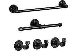 MOOACE 5-Piece Industrial Towel Hook Set