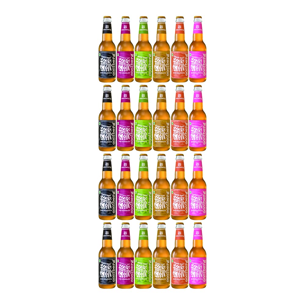 Coolberg Non Alcoholic Beer Assorted Flavors 330ml Glass Bottle - Pack of 24 (330ml x 24) Peach, Mint, Malt, Cranberry, Ginger & Strawberry (B09C8QJW8Z) Amazon Price History, Amazon Price Tracker