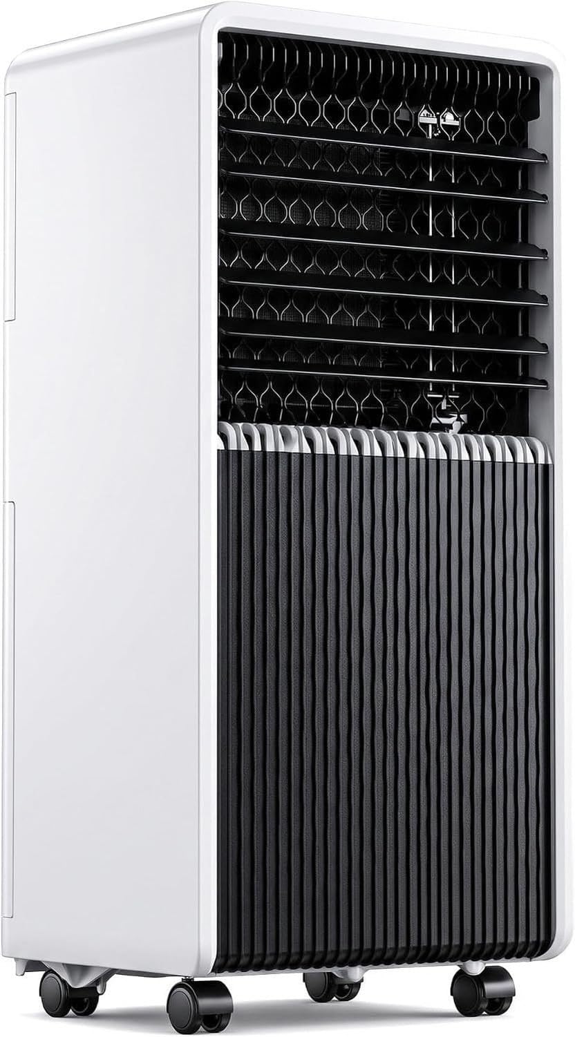 Condizionatore Portatile 14000 BTU Solo Raffreddamento, 220-240V 50Hz Unità AC Mobile Silenziosa con Kit Scarico Finestra, Ruote, Climatizzatore, A+hot & Cold 12000 Btu, A+Hot & Cold 12000 BTU