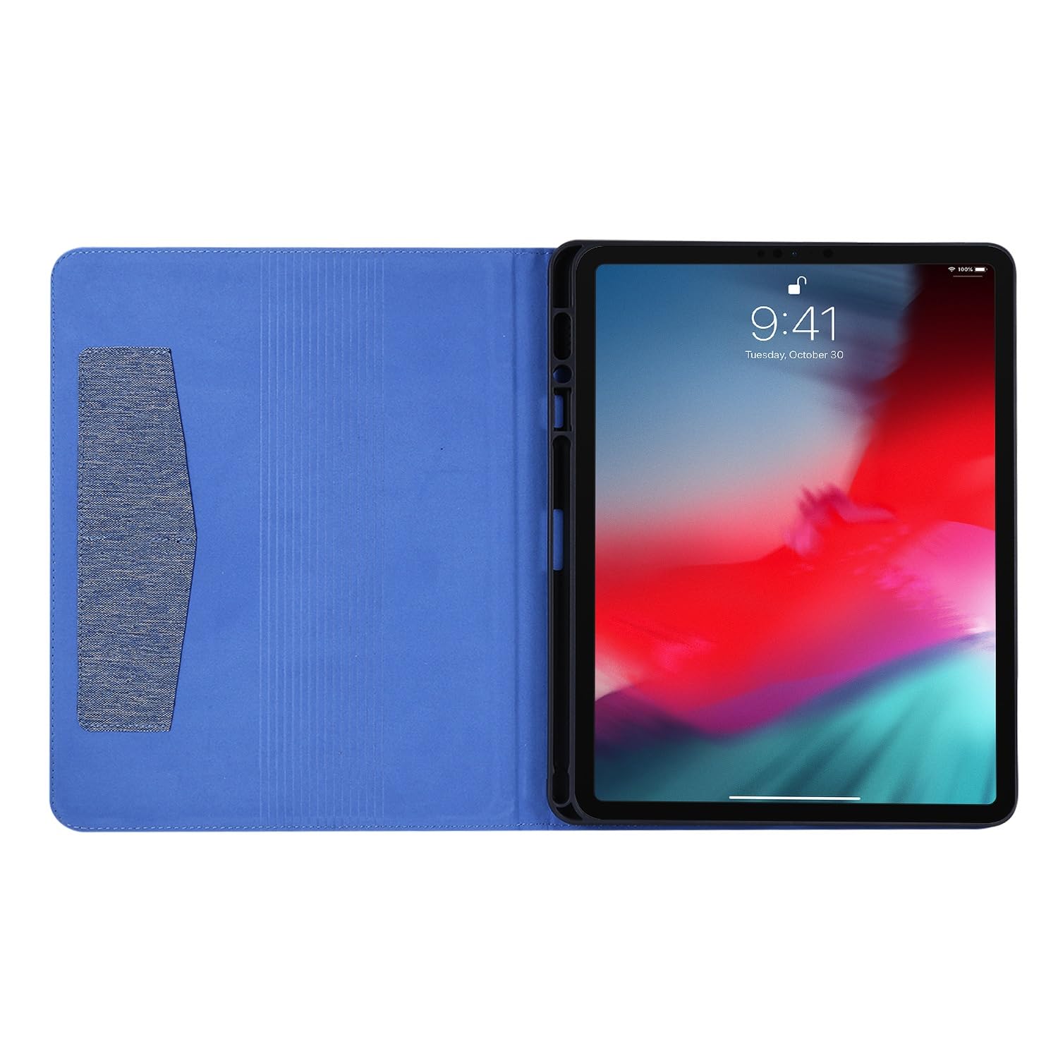 Pełne etui ochronne Etui na tablet Slim Tablet Case kompatybilne z iPad Pro 12,9 cala (model 2020/2018, 4./3. generacja) z uchwytem na ołówek, potrójnie składana podstawka ochronna, wytrzymała obudowa