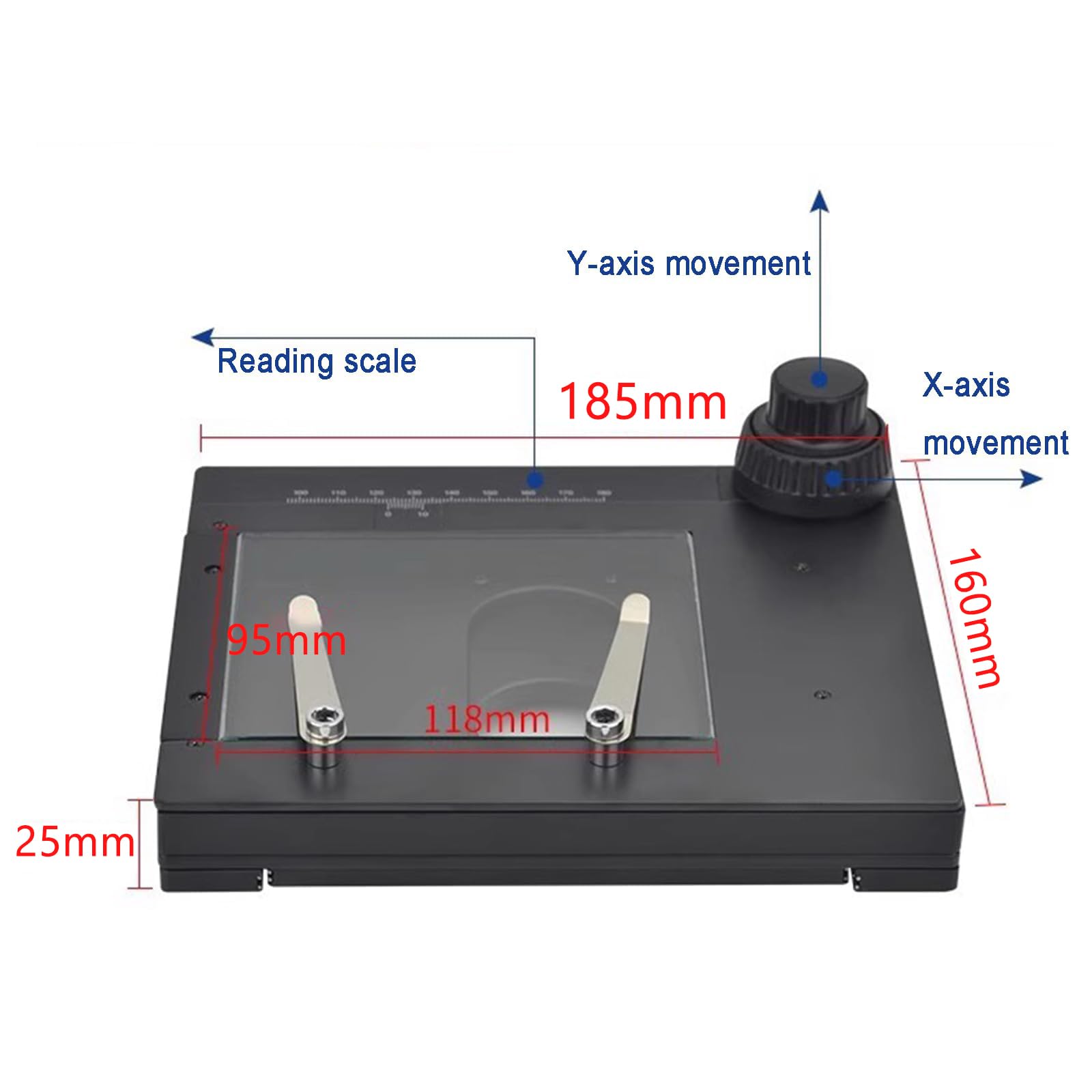 Mesa deslizante de microscopio con etapa deslizante de eje X-Y para un posicionamiento preciso de la muestra en microscopía digital estéreo