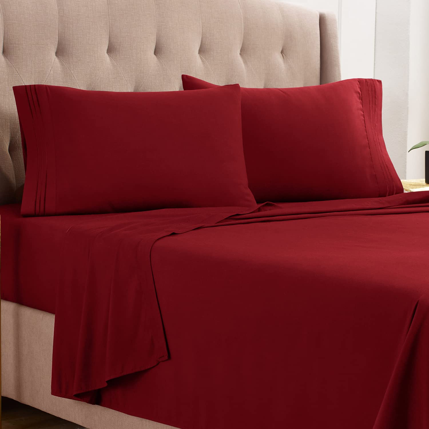 プレミアムベッド用シーツ&枕カバー6点 豪華でソフトなリネン製品 特別に深さのあるスーパーフィットボックスシーツ ベッドルームの必需品 ボーナスとして枕カバー2枚とより良い睡眠のためのガイド付き Twin XL