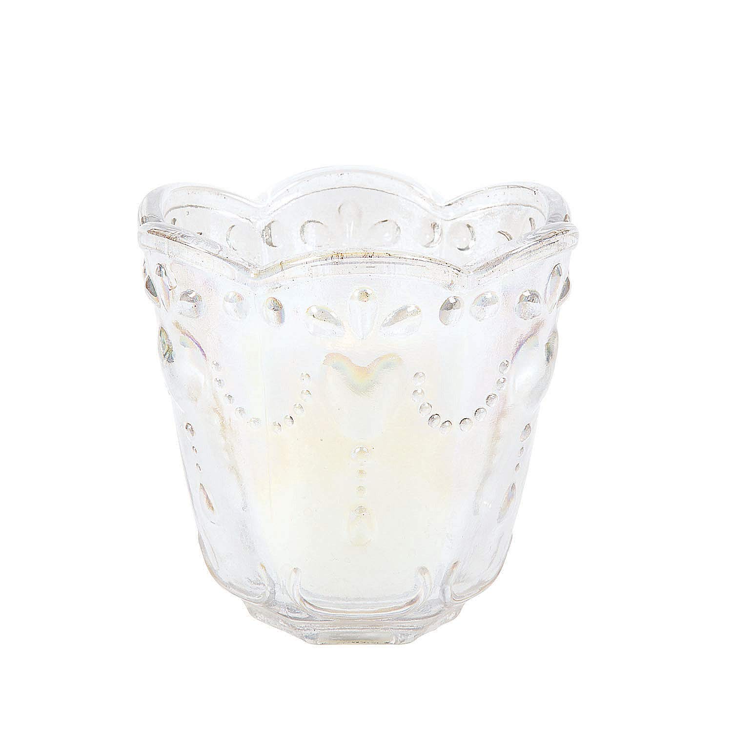 Fun Express - Iridescent Scallop Trim Candle Holders for Wedding - Home Decor - Candles and Candle Accessories - Candle Holders & Accessories - Wedding - 6 Pieces