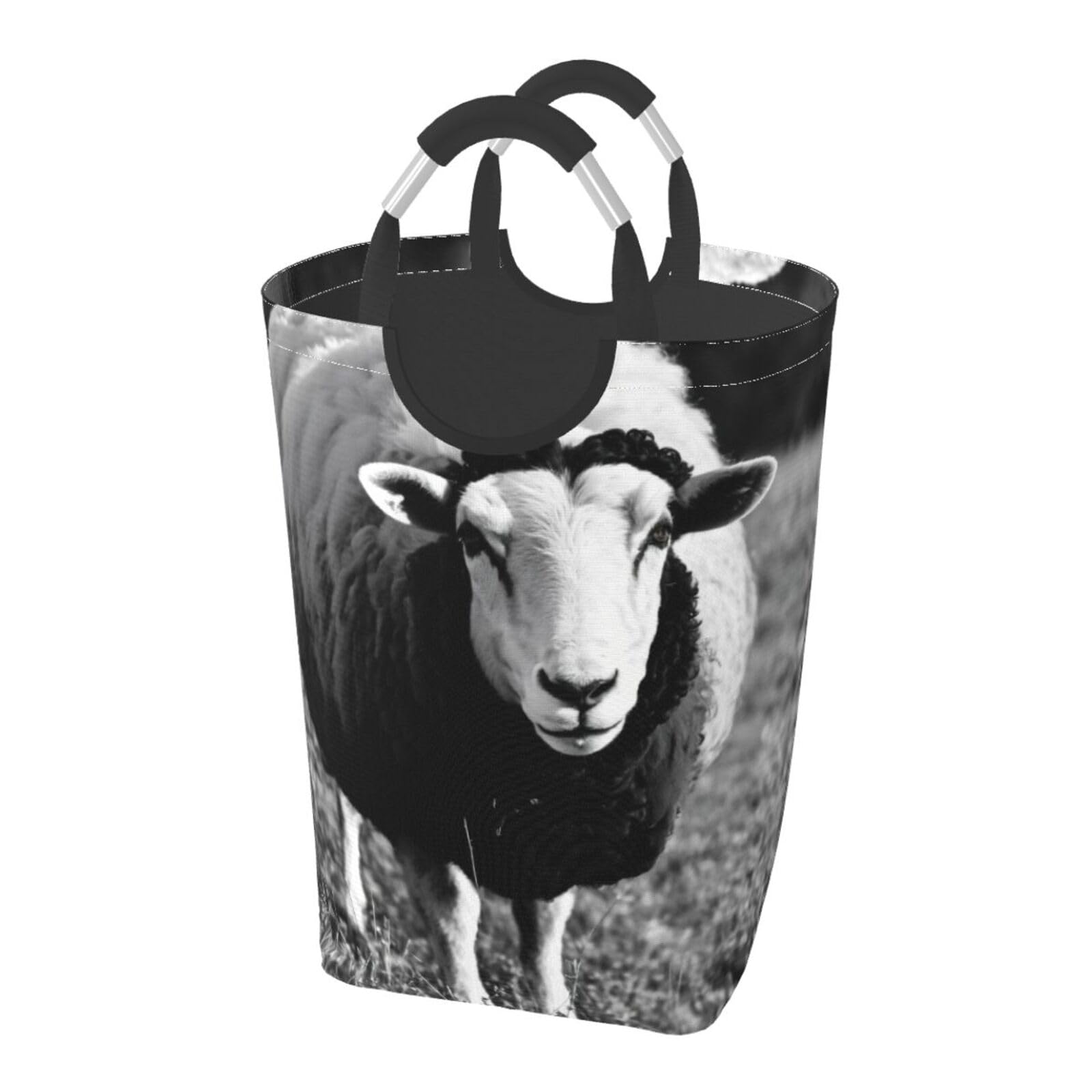 Sac à linge pliable pour dortoir et petits espaces avec motif mouton ludique